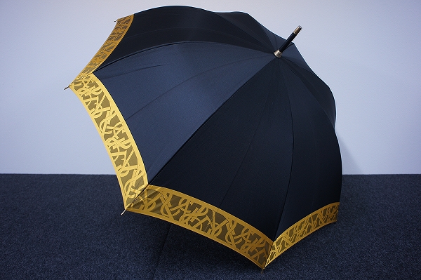 S5067 イヴ・サンローラン 傘 USED美品 ロゴ マスタードゴールド