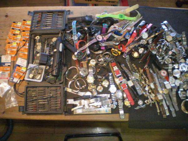 時計　まとめて　大量　ジャンク　５キロ　手巻き懐中　電池　