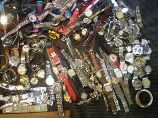 時計　まとめて　大量　ジャンク　５キロ　手巻き懐中　電池　