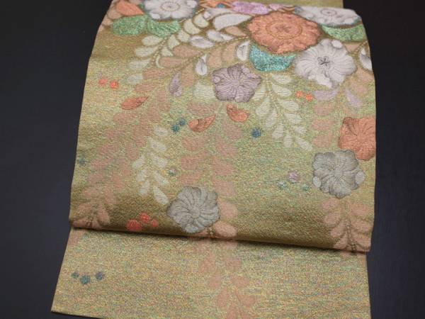 ★ｎａａｎａ5656★ｒ030.典雅　金糸　桃山辻ヶ花文様　袋帯