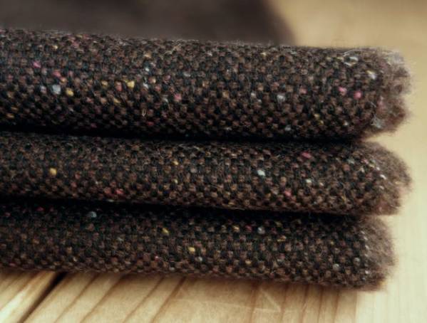 ★ウール ツイード ダークブラウン カラーネップ 220×148ｃｍ巾