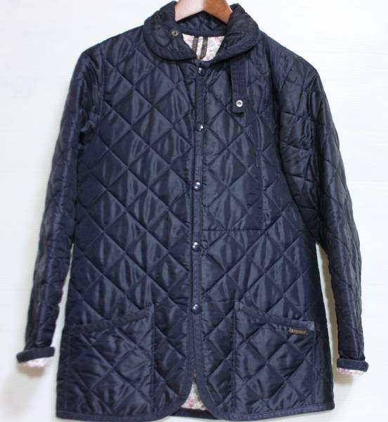 人気■ラベンハム リバティ柄 38　キルティングジャケット　紺