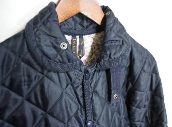 人気■ラベンハム リバティ柄 38　キルティングジャケット　紺