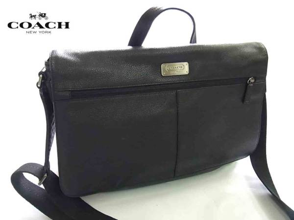 未使用☆COACH コーチ メンズ レザー ブリーフ ショルダー 2way