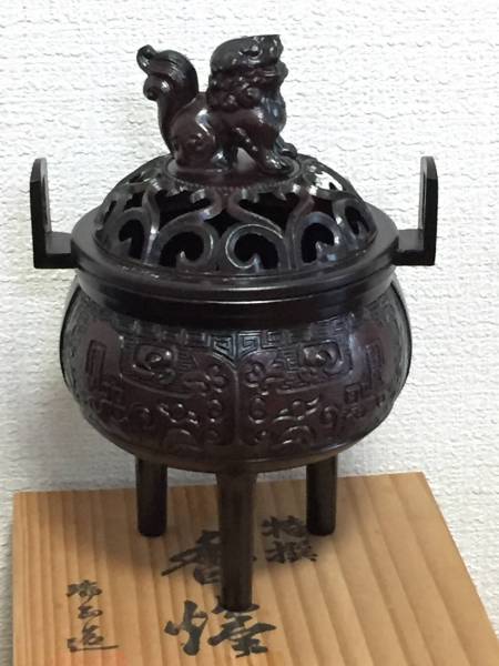◇香炉 未使用！ 美品！ 高岡銅器 特大花鳥香炉 : アートの友社 美術品