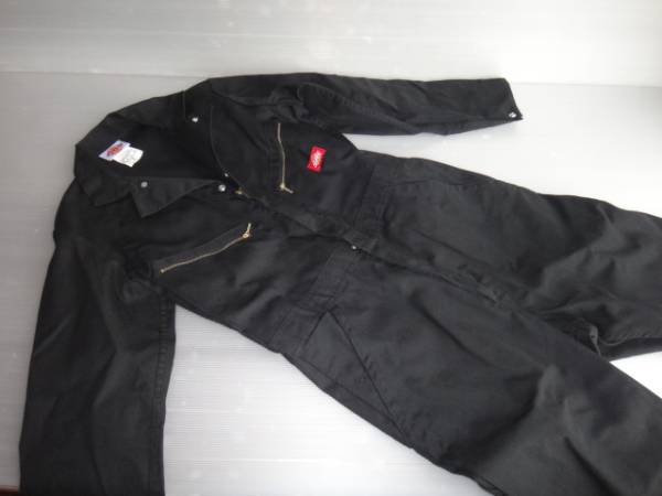 ディッキーズ◆Dickies【長袖つなぎ ブラック】38RG◆未使用品