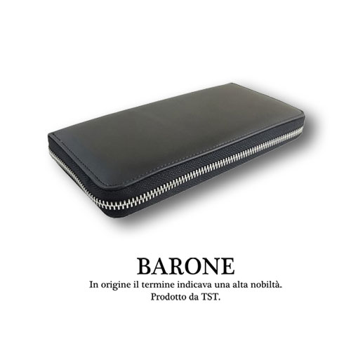 バローネ(BARONE)ラウンドジップレザーウォレット長財布bn1009