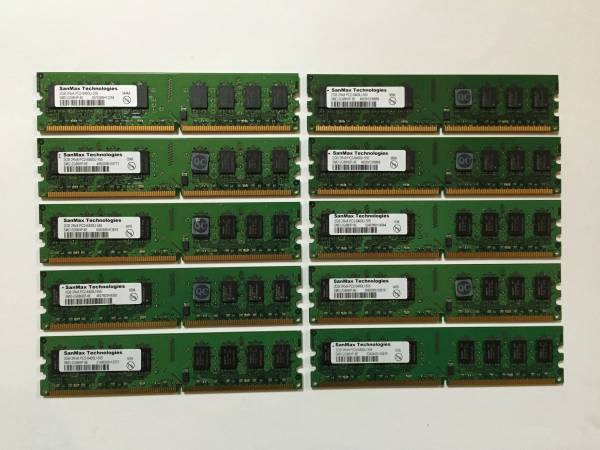 ★1円～デスクトップ用 DDR2 PC6400 2GB 10枚組 SanMax製