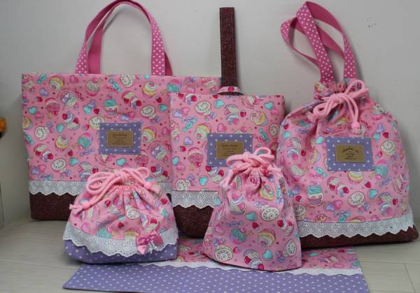 ☆ハンドメイド☆入園入学6点セット☆苺柄☆スイーツ柄☆ ハンドメイド