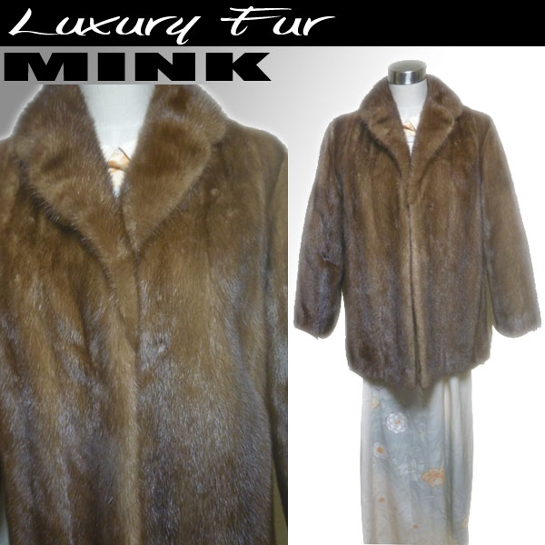 MC【毛皮●jur-an】高級パステルミンクハーフコート【SALE②】