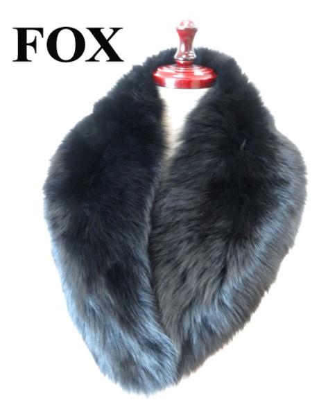 未使用品◇フォックスファー 襟巻き／ティペット 毛並柔らか 