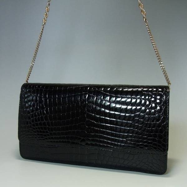 希少★GINO TROMBA シャインクロコダイル ショルダー付クラッチバッグ 国内正規販売店 ○ジーノトロンバ ショルダーバッグ クラッチ