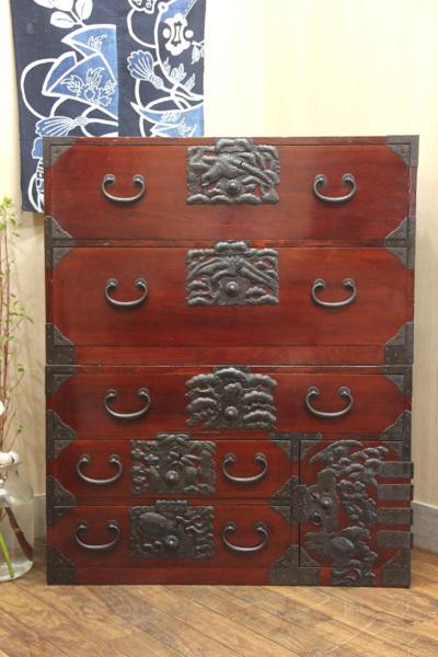 北海道民芸家具 整理箪笥 チェスト 樺材 和モダン 収納家具 北民 5N333B/約32万/北海道民芸家具/樺材/整理箪笥/チェスト/HM533
