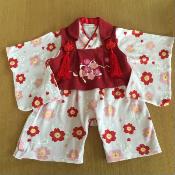 着物ロンパース 90 ひな祭り 初節句 お食初め フォーマル 女の子