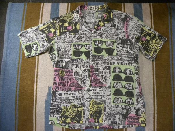 ★激レアビンテージ1960s アーティスト総柄半袖シャツUSA製L