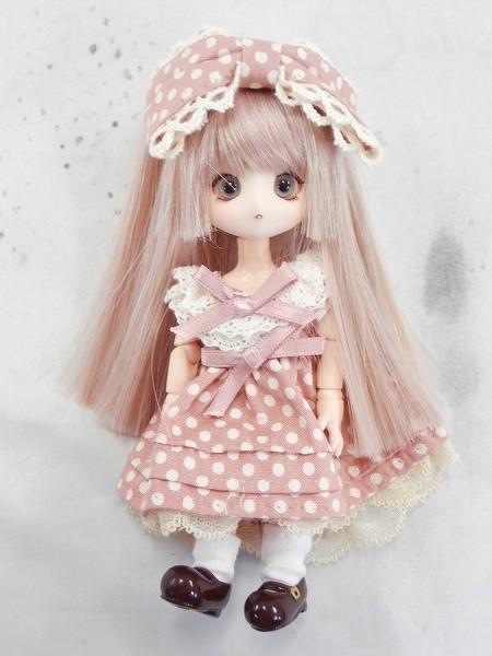 箱無/カスタム/不明 オビツドール? 女の子 ピンクドレス[梱0.1]