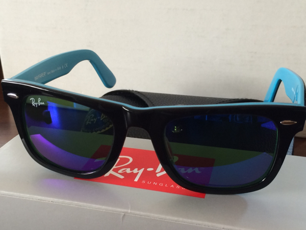 購入者決まってます RAYBAN WAYFARER ブラックxサックス ミラーレンズ ユーズド ブランド別