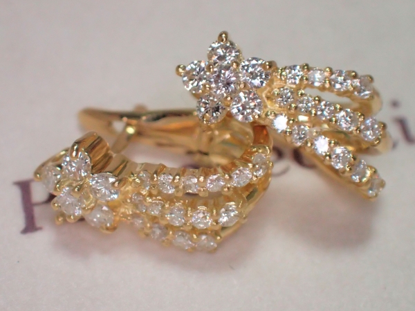 ポンテヴェキオ K18 0.72ct ダイヤモンド ピアス ポンテ ponte