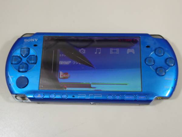 PSPジャンク品 ジャンク/液晶割れ/PSP本体/PSP-3000/バイブラントブルー/H おもちゃ