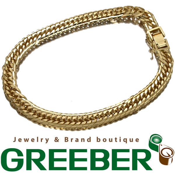 【俺の物屋】喜平 ブレスレット 12面 トリプル 20g 20cm K18YG