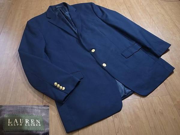 美品 ラルフローレン 紺ブレザー 金釦 46L XL以上