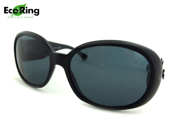 1円 シャネル CHANEL カメリア サングラス 小物 ブラック CI445