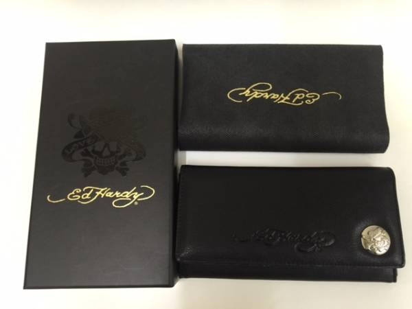 ◆　エドハーディー Ed Hardy　長財布　ＢＬＡＣＫ　美品　◆