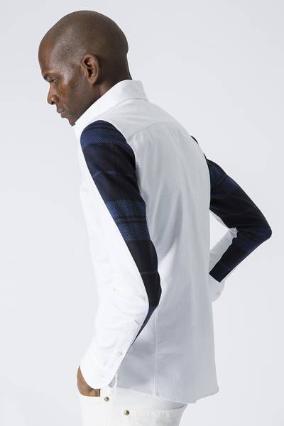 15aw 1PIU1UGUALE3 BD切り替えシャツ　ジュンハシモト　akm