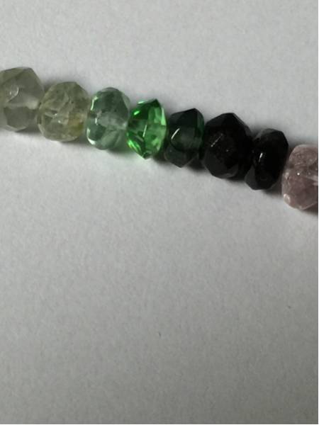 夢のカジュアル宝石　 トルマリンブレス　K18　キラキラグリーン