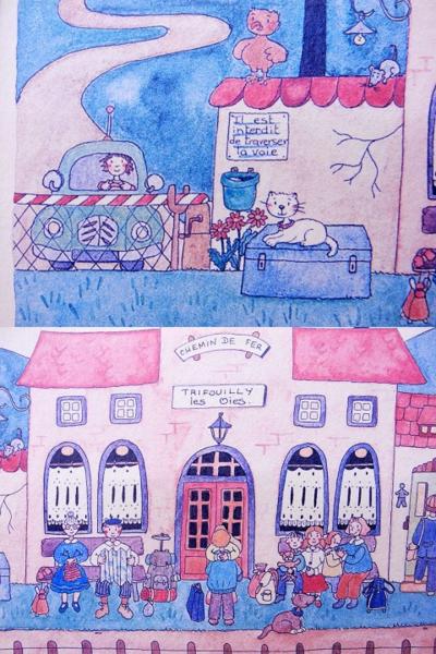 ♯ クリーブ Clyv [ 小さな汽車の駅 ] 版画 額装 直筆サイン入(版画