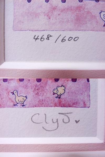 ♯ クリーブ Clyv [ 小さな汽車の駅 ] 版画 額装 直筆サイン入(版画