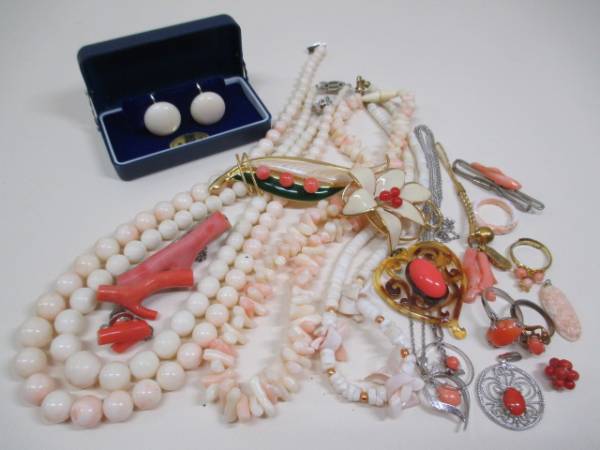 本珊瑚 天然サンゴ コーラルサンゴ アクセサリー おまとめ△C125 Yahoo
