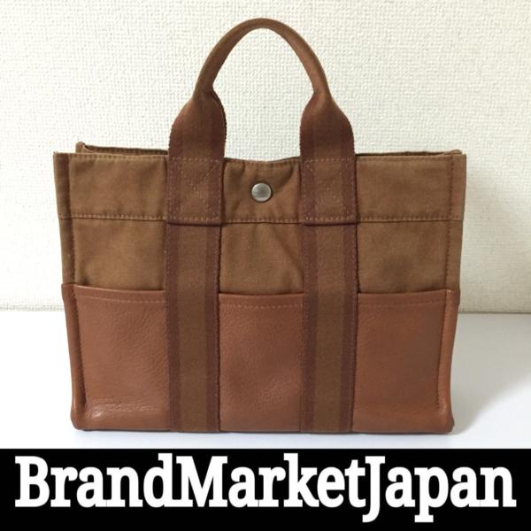 エルメス フールトゥ PM ハーフ レザー ブラウン ハンド バッグ