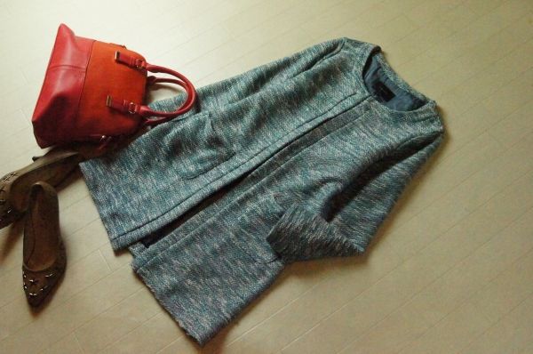 シップス SHIPS☆ノーカラーのお洒落なロングジャケット☆