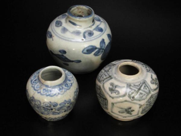 安南 宋胡録スンコロク 染付 花文 茶碗 茶道具 古陶器 16世紀頃 2026年