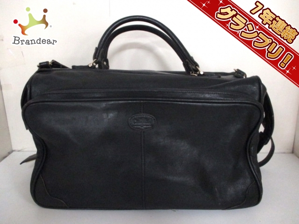 ゴールドファイル ボストンバッグ 美品 黒 CARACCIOLA レザー