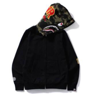 A BATHING APE CAMO SHARK HOODIE エイプ パーカー L PONR ア