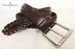 新品18，900円コールハン米国老舗*上質レザーメッシュベルト/濃茶