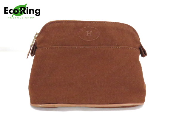 1円 エルメス ボリード ポーチ ミニ ブラウン DD056