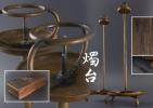 【公E0A】時代古玩 宣徳銅製燭台一対 共箱 7925
