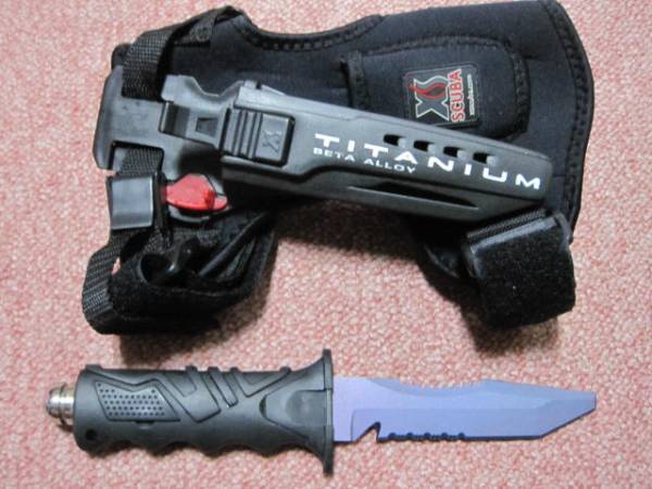 XS Scuba Beta Titanium Knife チタンブルーダイビングナイフ