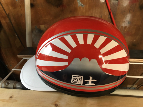 コルク半キャップ 硬派系 コルク半 ヘルメット 半キャップ 青ラメ 硬派