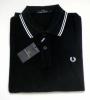 新品3555円◆フレッドペリー 半袖ポロシャツ/S◆黒/白白ライン