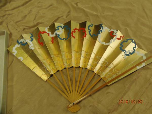 舞扇 京都十松屋福井謹製 菊花流水図 能楽扇 京扇子 伝統工芸