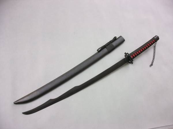 コスプレ道具刀BLEACHブリーチ黒崎一護斬魄刀三代天鎖斬月新月黑