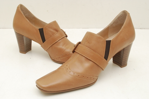 66A717F■本物美品■ ing イング 本革レザー 茶色 ブーティ 23