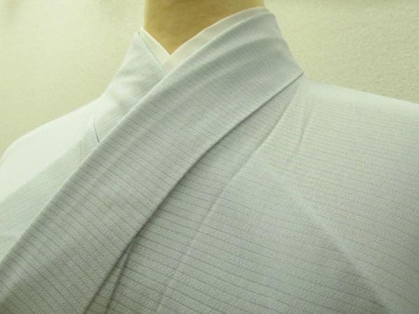 着物10 化繊 絽 夏物 刺繍 暈し 鴛鴦 単衣 付下げ ☆☆☆