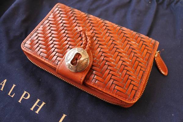 送料無料☆ラルフローレン☆メッシュ レザーポーチ 財布