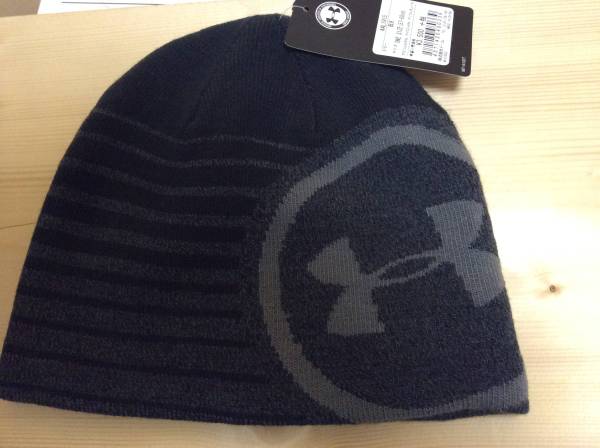 アンダーアーマーニットキャップ中厚黒色ベース57-60cm送料無料