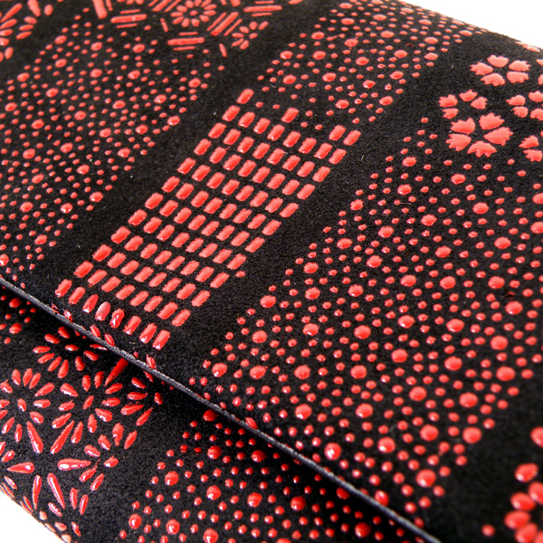 江戸印伝 本革長財布 アミダ柄 和柄財布 化粧箱入 早いもの勝ち